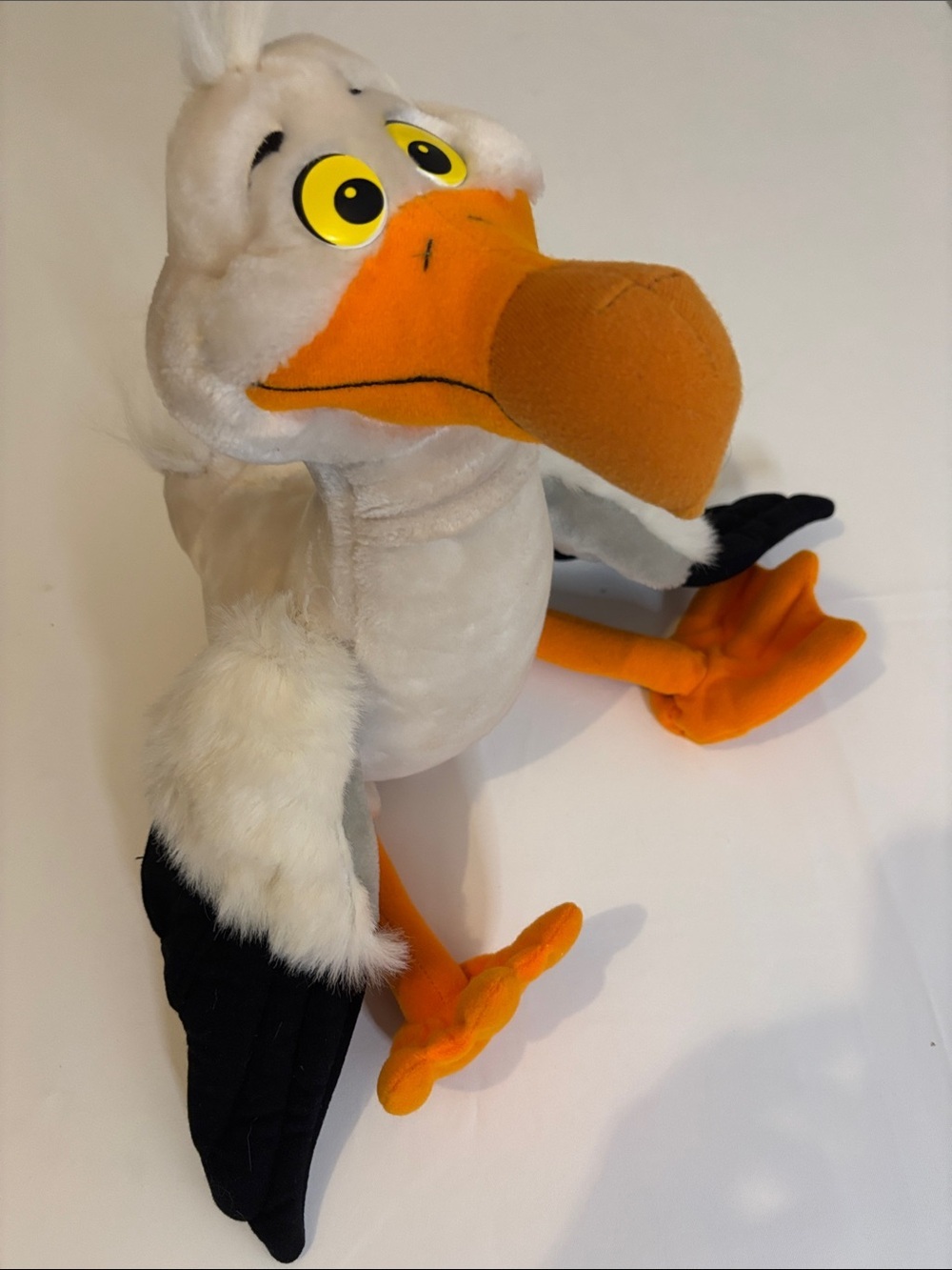 Scuttle Plush Pelican Bird Toy - White and Orange Soft Pet Playmate